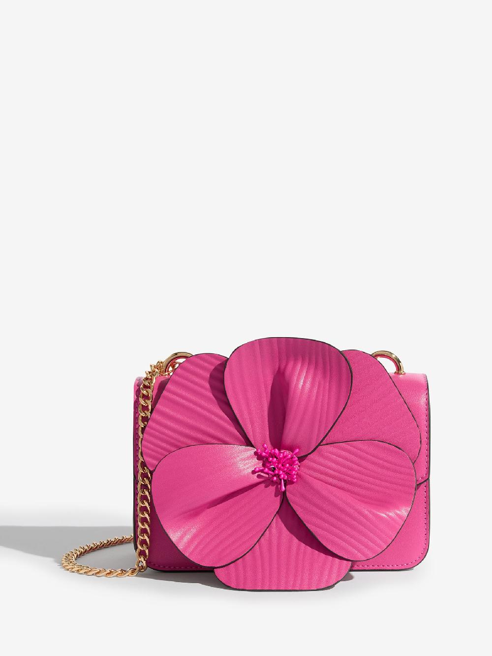 seraphine Friends Like These Pink 3D Floral Chain Shoulder Bag