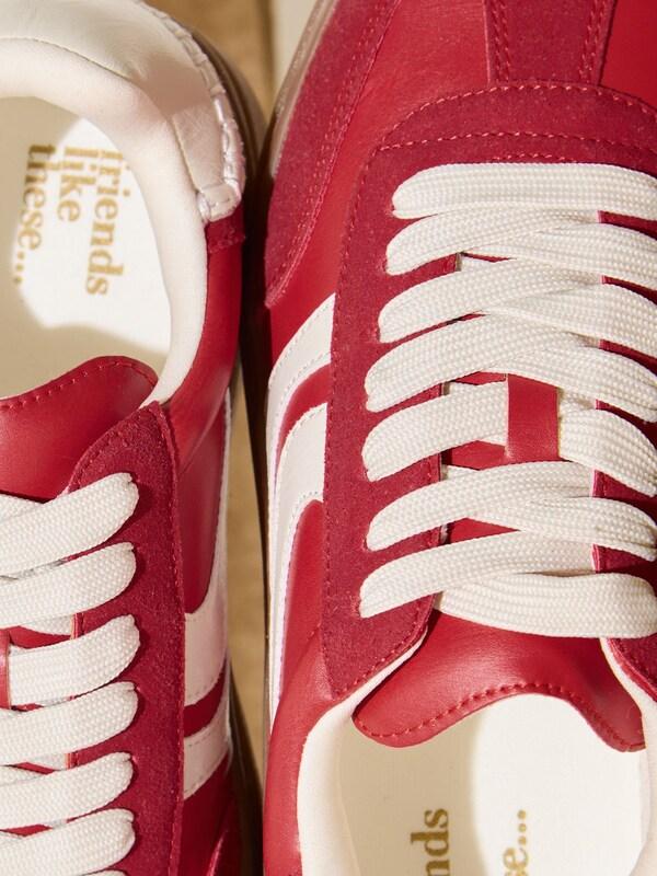 Seraphine Friends Like These Red Standard Fit Chunky Platform Gumsole Lace Up Casual Trainers