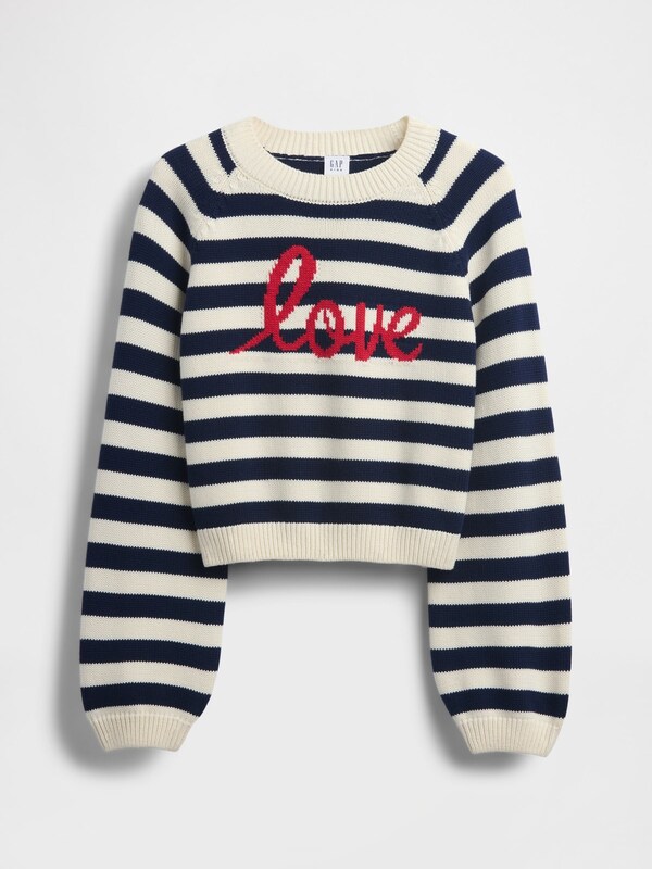 Seraphine Gap Black Stripe Relaxed Graphic Crew Neck Jumper (4-13yrs)