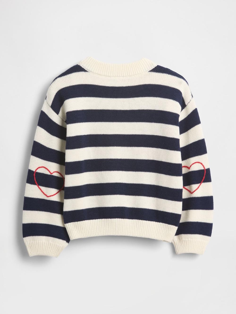 seraphine Gap Cream Stripe Crew Neck Valentines Jumper (6mths-5yrs)