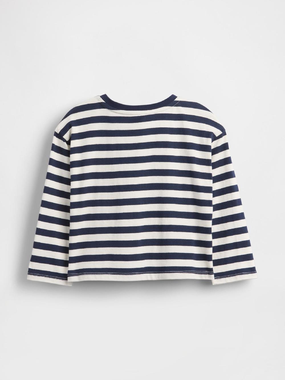 seraphine Gap Navy/White Stripe Long Sleeve Valentines Heart Pocket T-Shirt (6mths-5yrs)