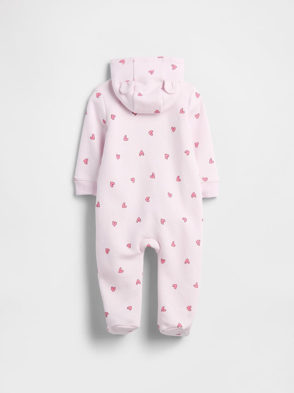 seraphine Gap Pink Heart Print Logo One-Piece Pramsuit (0-12mths)