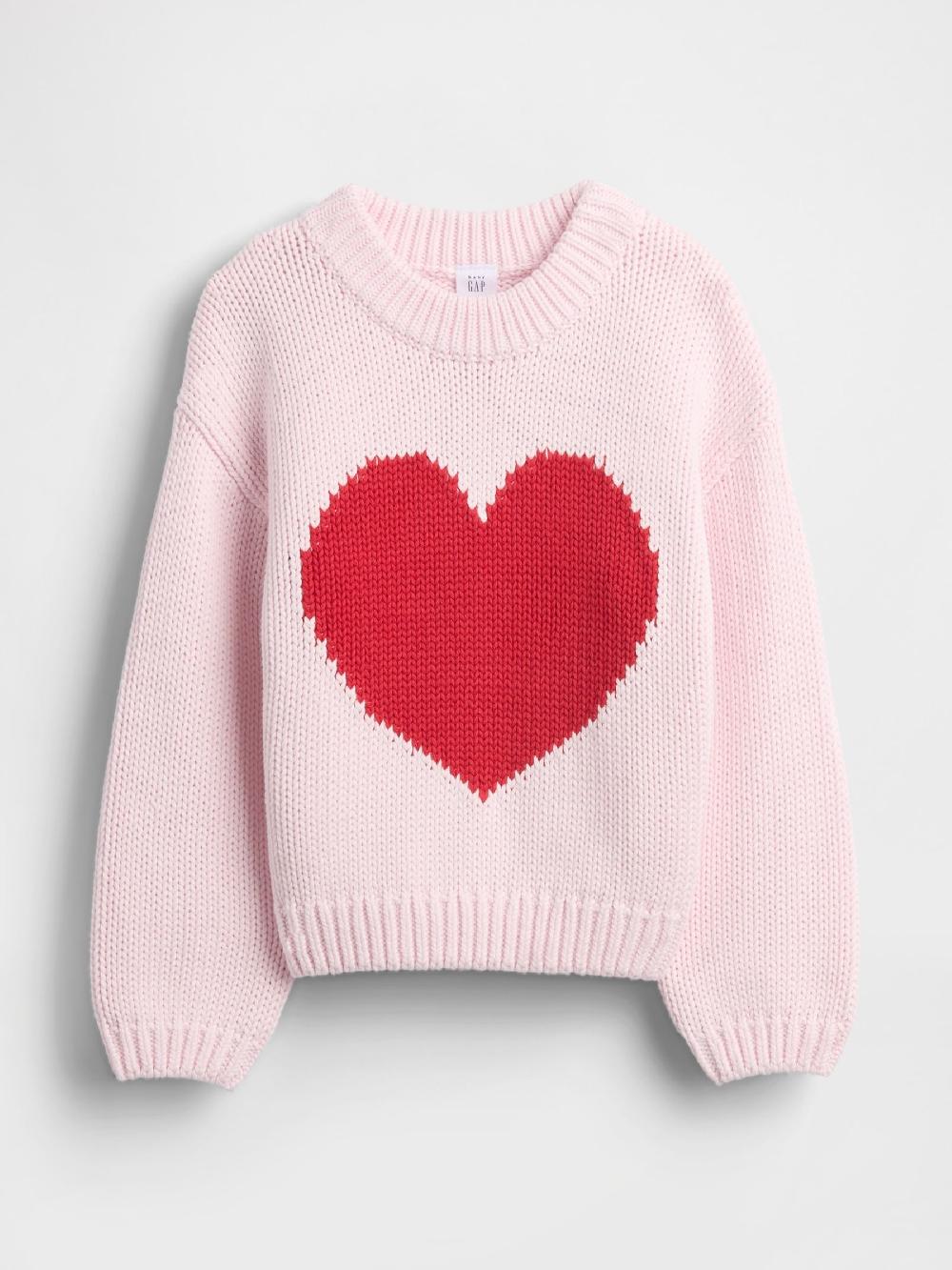 seraphine Gap Pink Heart Valentines Crew Neck Jumper (6mths-5yrs)