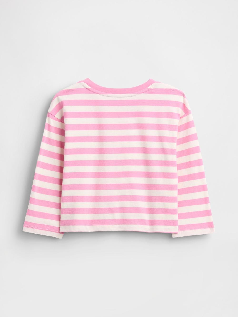 seraphine Gap Pink Stripe Long Sleeve Valentines Heart Pocket T-Shirt (6mths-5yrs)