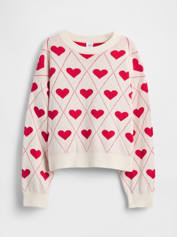 Seraphine Gap Red Heart Valentines Graphic Crew Neck Jumper (4-13yrs)