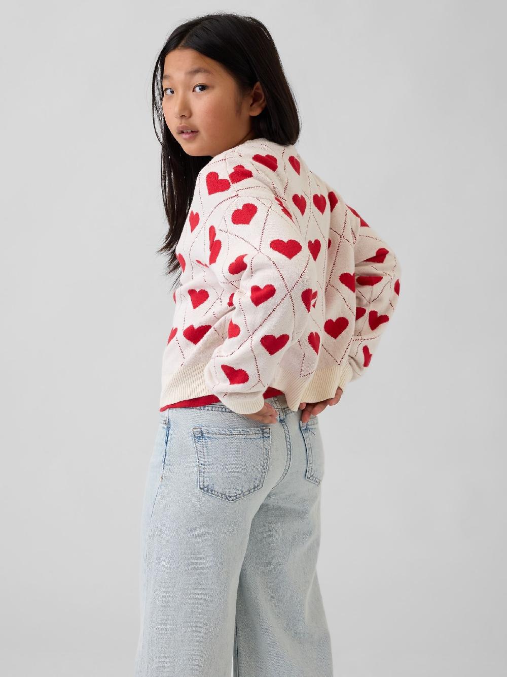 seraphine Gap Red Heart Valentines Graphic Crew Neck Jumper (4-13yrs)