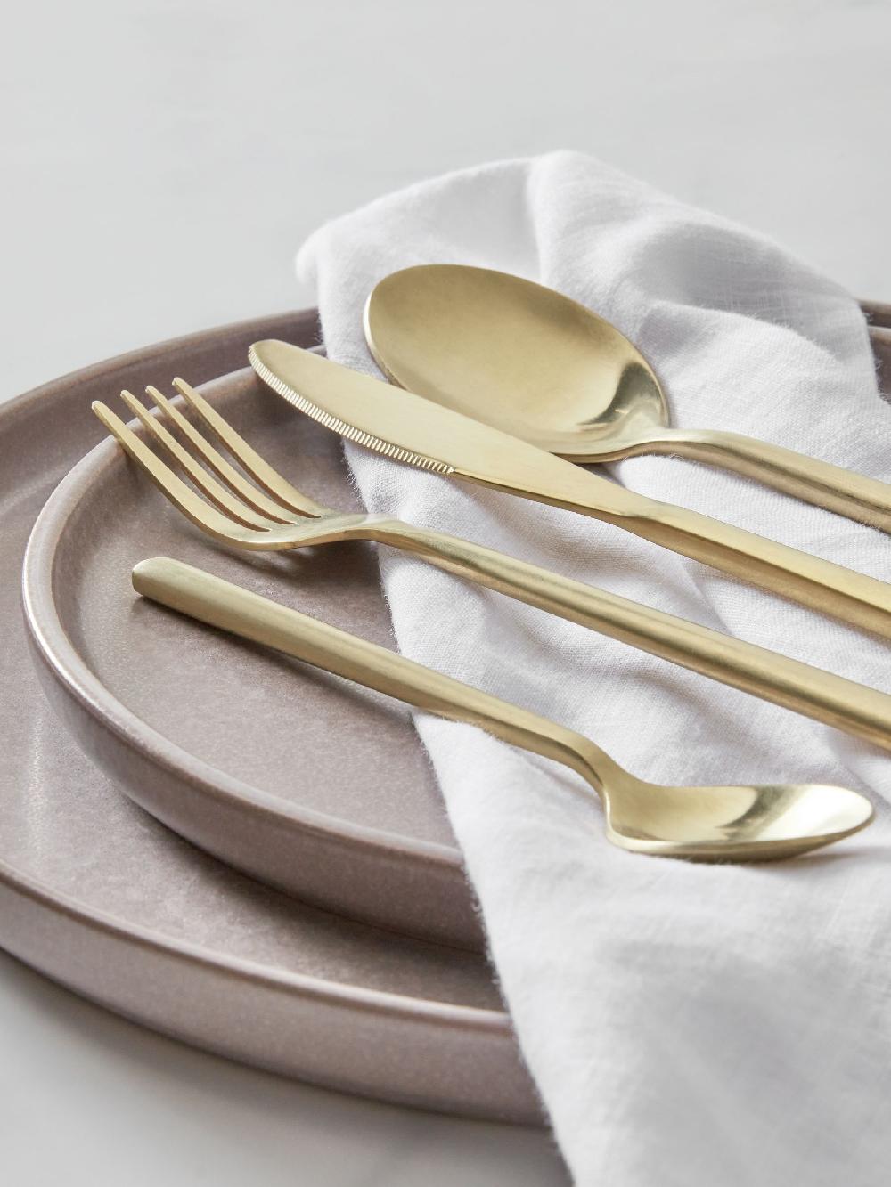 seraphine Gold Valencia 24pc Stainless Steel Cutlery Set