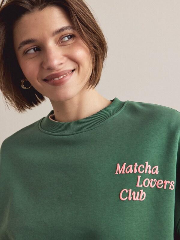 Seraphine Green Matcha Graphic Hearts And Valentines Sweatshirt