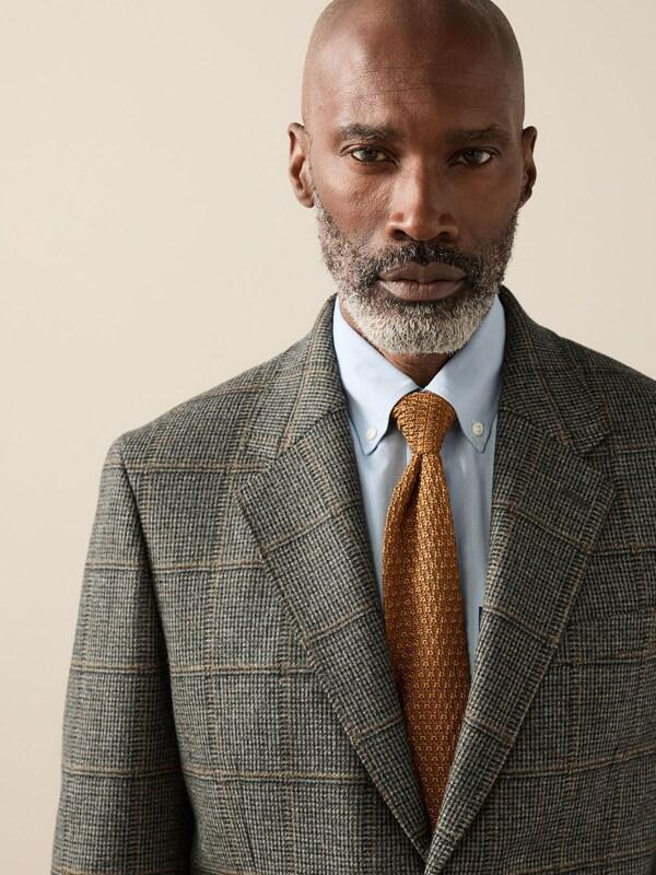 Seraphine Green Regular Fit Signature Abraham Moon 100% Wool Tweed Check Suit Jacket