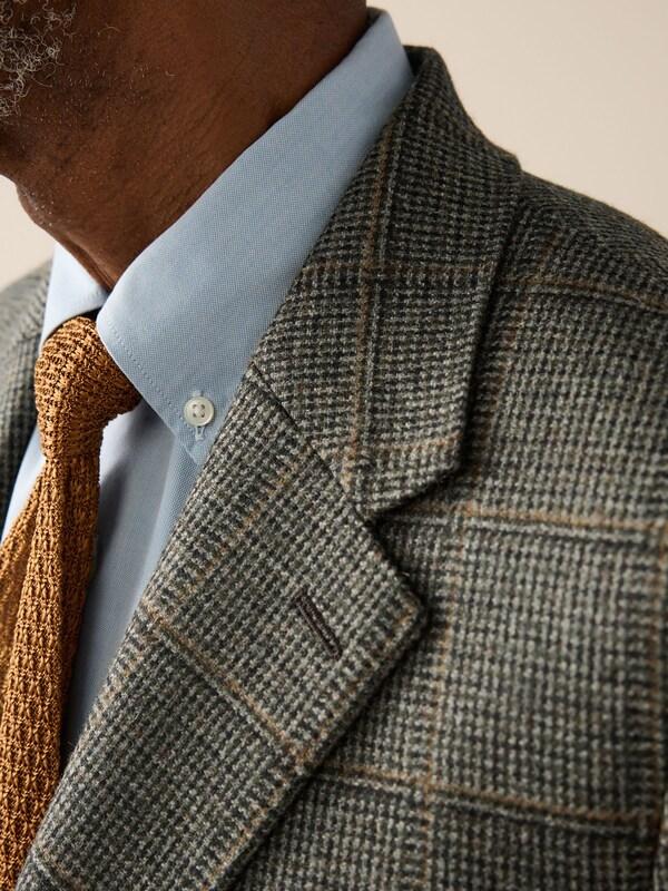 Seraphine Green Regular Fit Signature Abraham Moon 100% Wool Tweed Check Suit Jacket