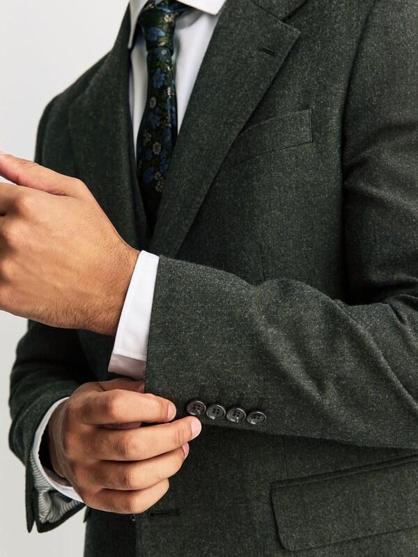 Seraphine Green Tailored Fit Merino Wool Blend Suit Jacket