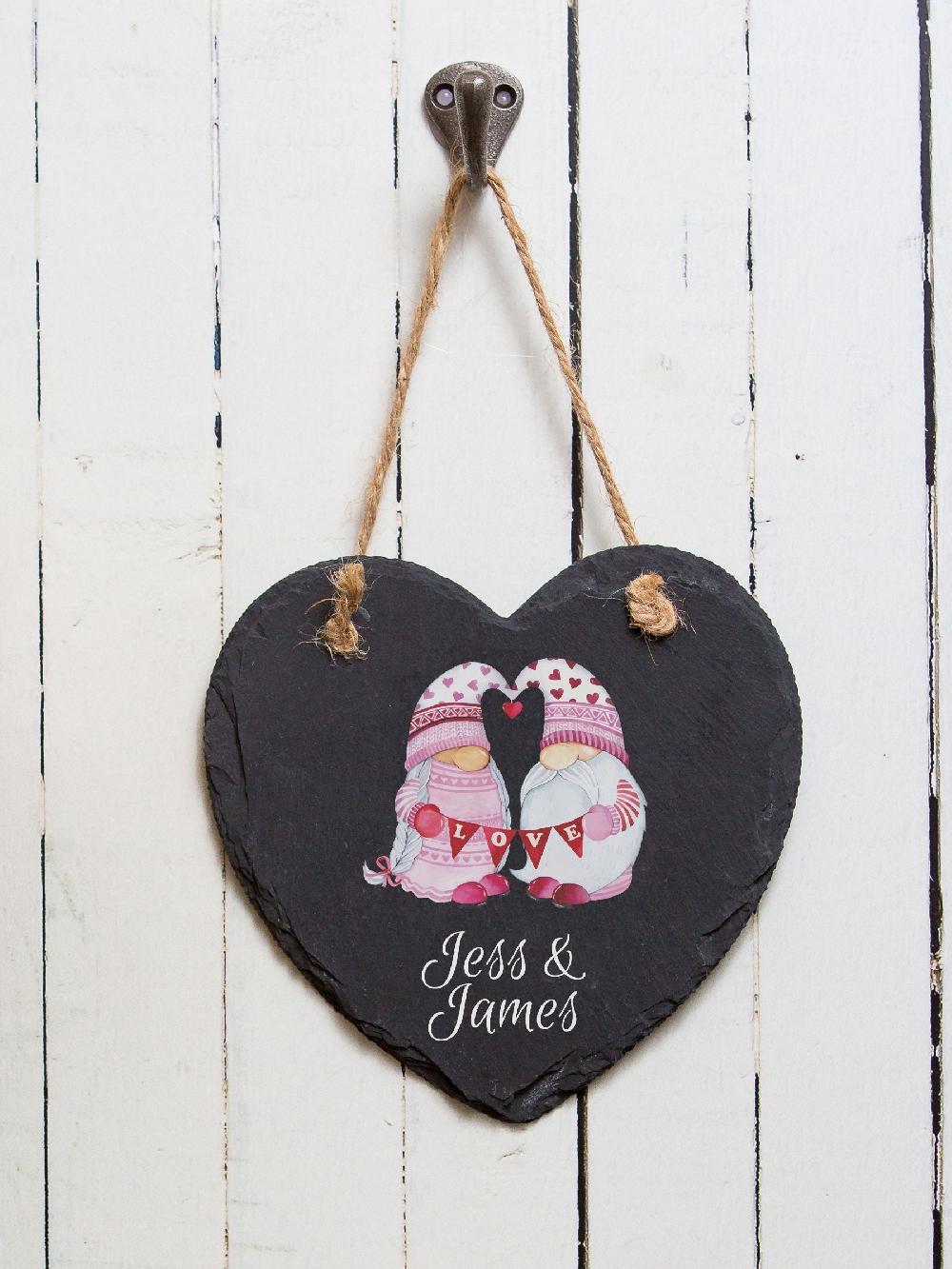 seraphine Grey Personalised Heart Gonk Love Sign by Loveabode