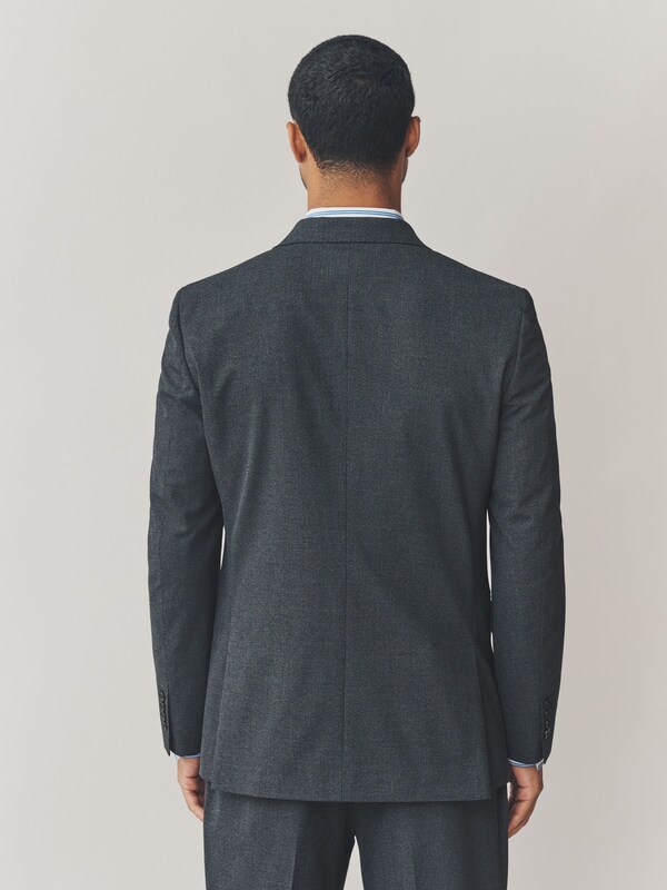 Seraphine Grey Regular Fit Texture Motionflex Stretch Suit Jacket