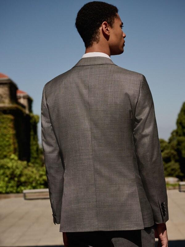 Seraphine Grey Slim Fit Signature Cerutti 100% Italian Wool Suit Jacket