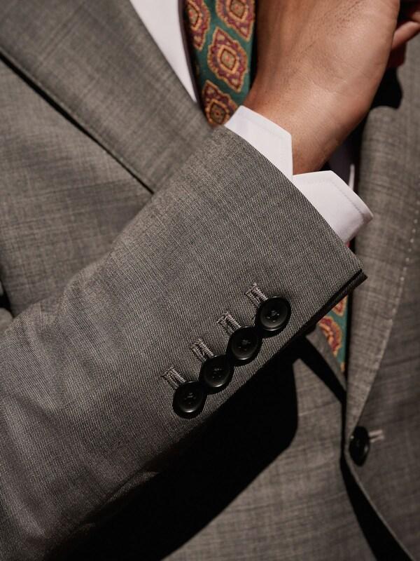 Seraphine Grey Slim Fit Signature Cerutti 100% Italian Wool Suit Jacket