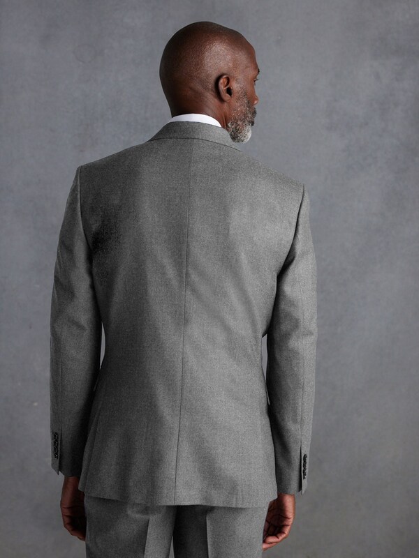 Seraphine Grey Slim Fit Signature Zignone Italian Wool Cashmere Blend Flannel Suit Jacket