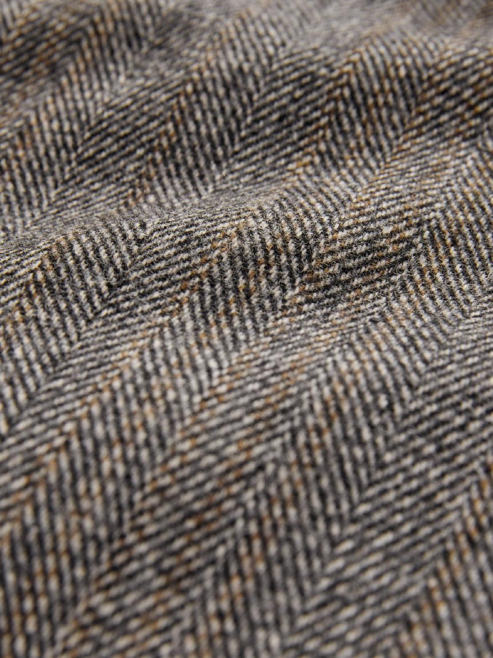 seraphine Grey Slim Fit Wool Blend Herringbone Stripe Suit Jacket