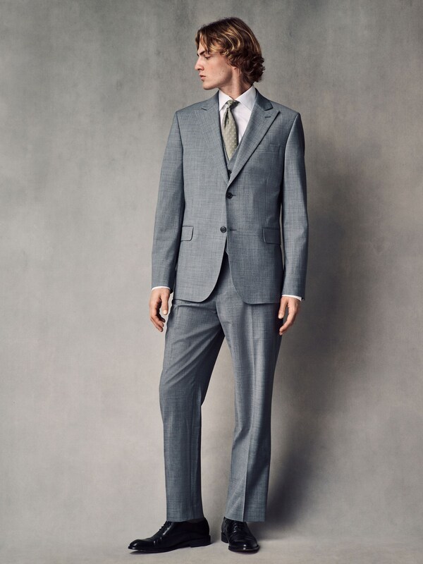 Seraphine Grey Slim Fit Wool Blend Motionflex Suit Jacket