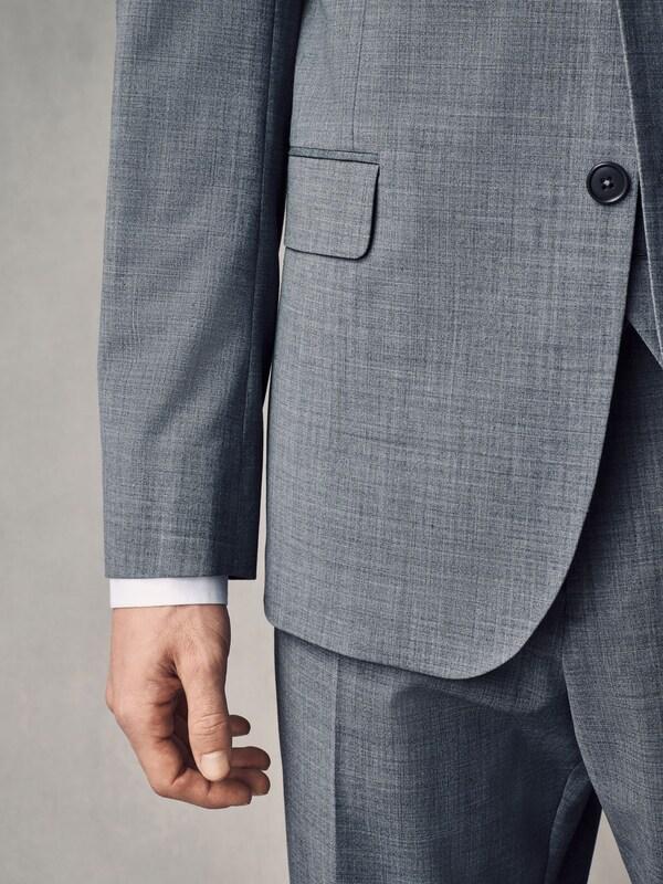 Seraphine Grey Slim Fit Wool Blend Motionflex Suit Jacket