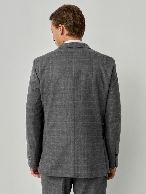 Seraphine Grey Tailored Fit Check Flannel Suit Jacket