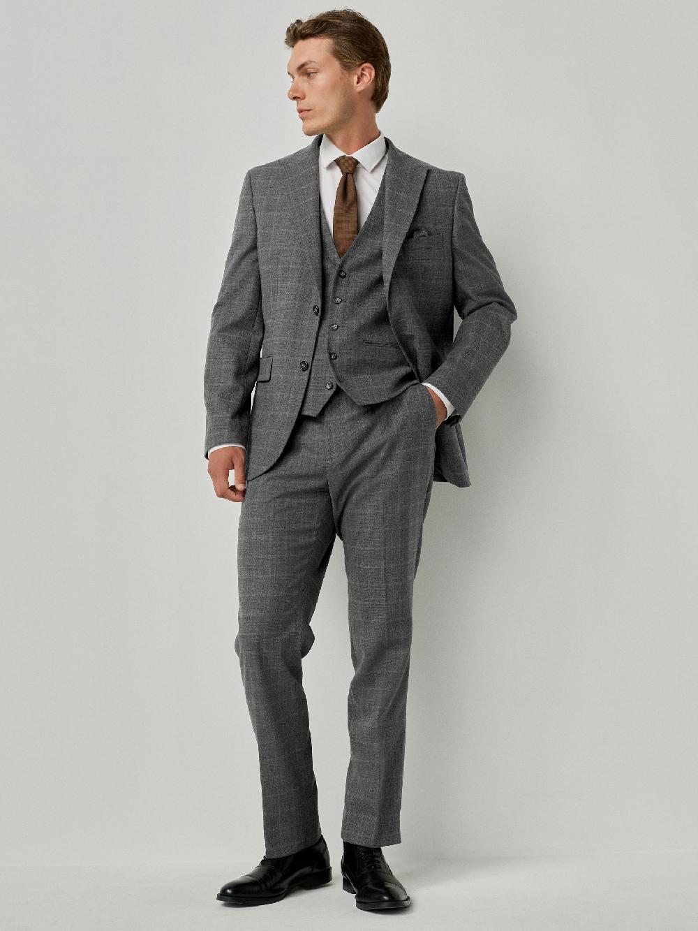 seraphine Grey Tailored Fit Check Flannel Suit Jacket seraphine Grey Tailored Fit Check Flannel Suit Jacket