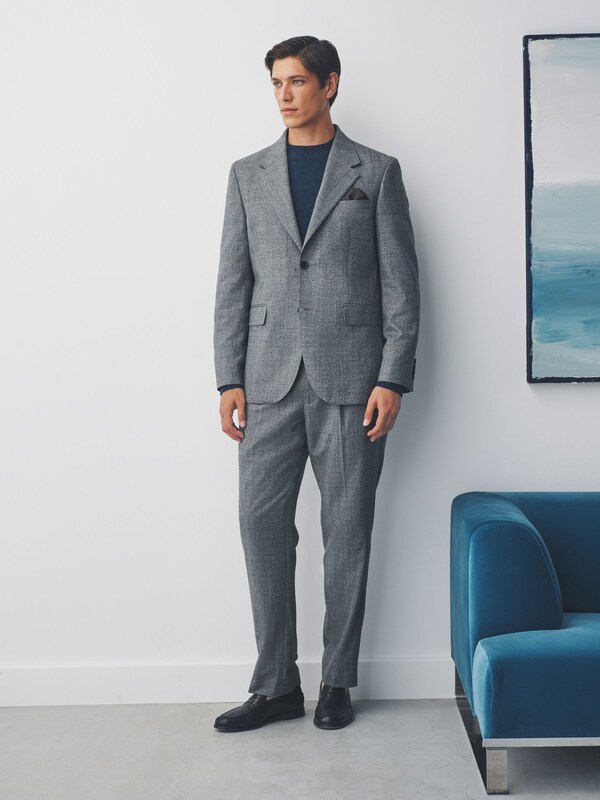 Seraphine Grey Tailored Fit Merino Wool Blend Suit Jacket