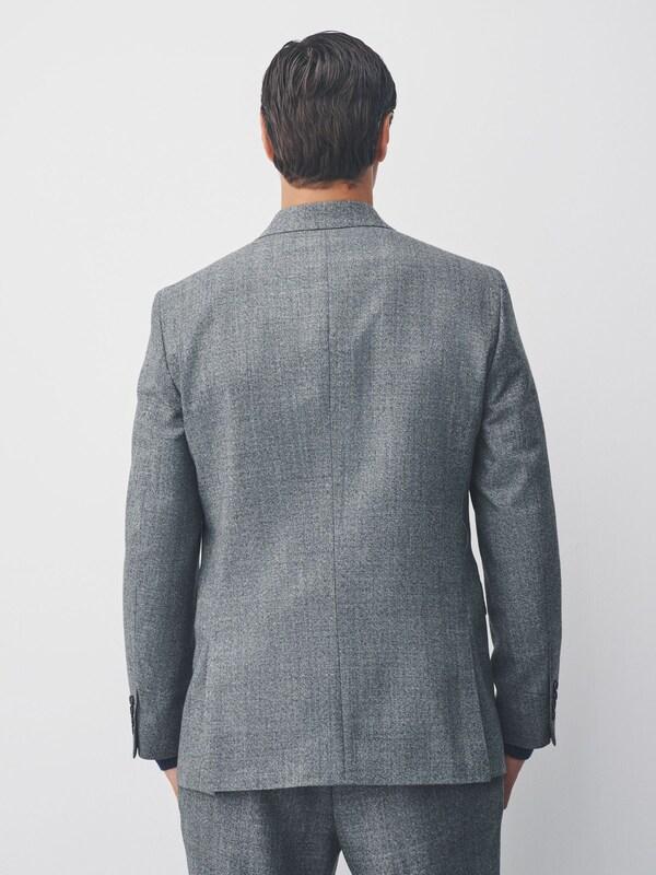 Seraphine Grey Tailored Fit Merino Wool Blend Suit Jacket