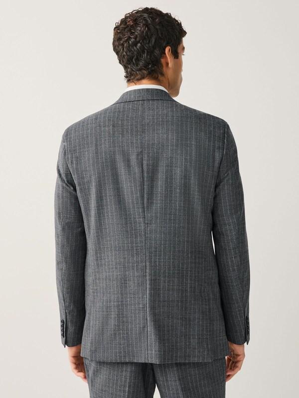 Seraphine Grey Tailored Fit Wool Blend Stripe Suit Jacket