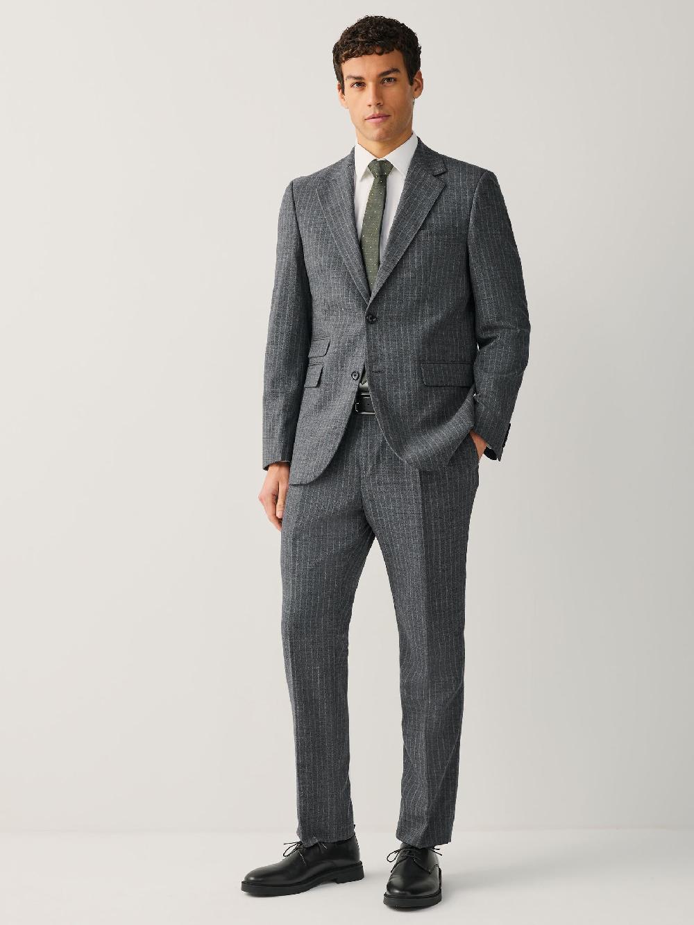 seraphine Grey Tailored Fit Wool Blend Stripe Suit Jacket seraphine Grey Tailored Fit Wool Blend Stripe Suit Jacket