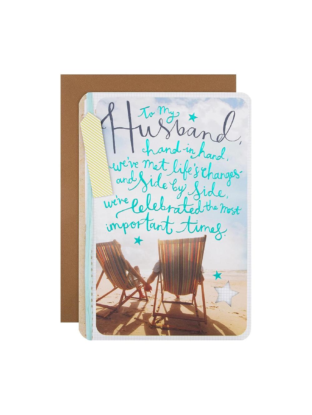 seraphine Hallmark Blue Birthday Card for Husband Contemporary Text Design