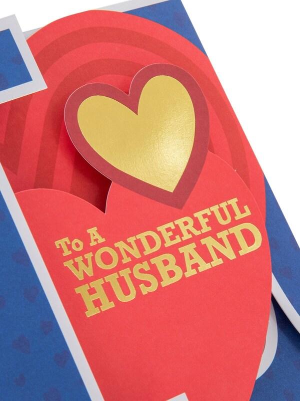 Seraphine Hallmark Blue Husband 3D Fold Out Banner Valentine's Card