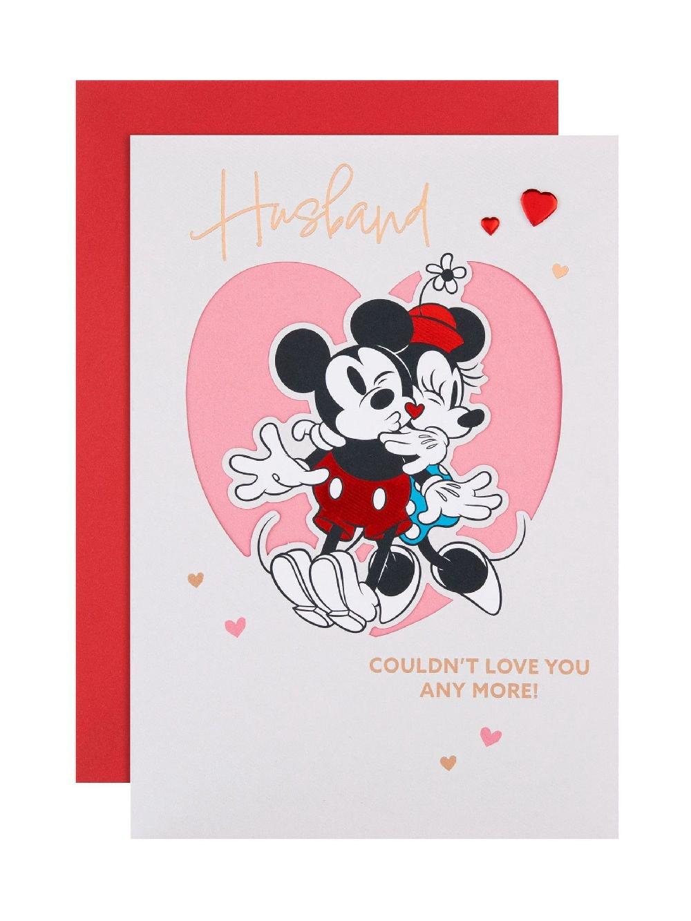 seraphine Hallmark Grey Husband Disney Mickey & Minnie Valentines Card