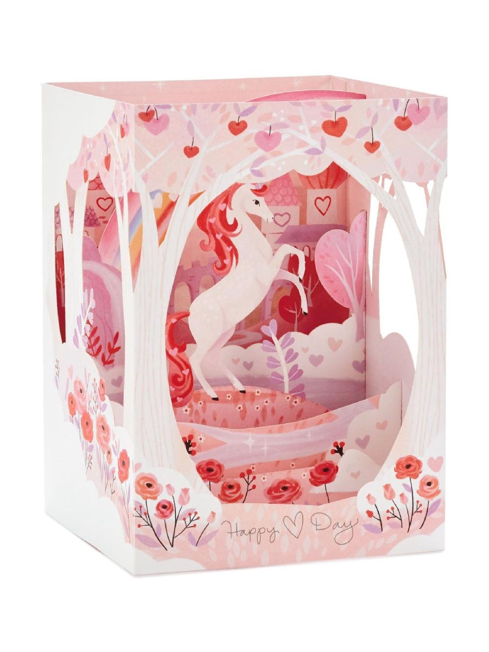 seraphine Hallmark Pink 3D Pop-Up Magical Unicorn Valentines Card