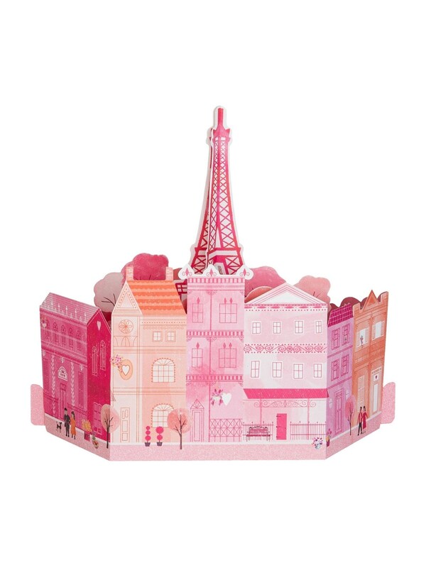 Seraphine Hallmark Pink 3D & Pop-Up Paris Scene Valentines Card
