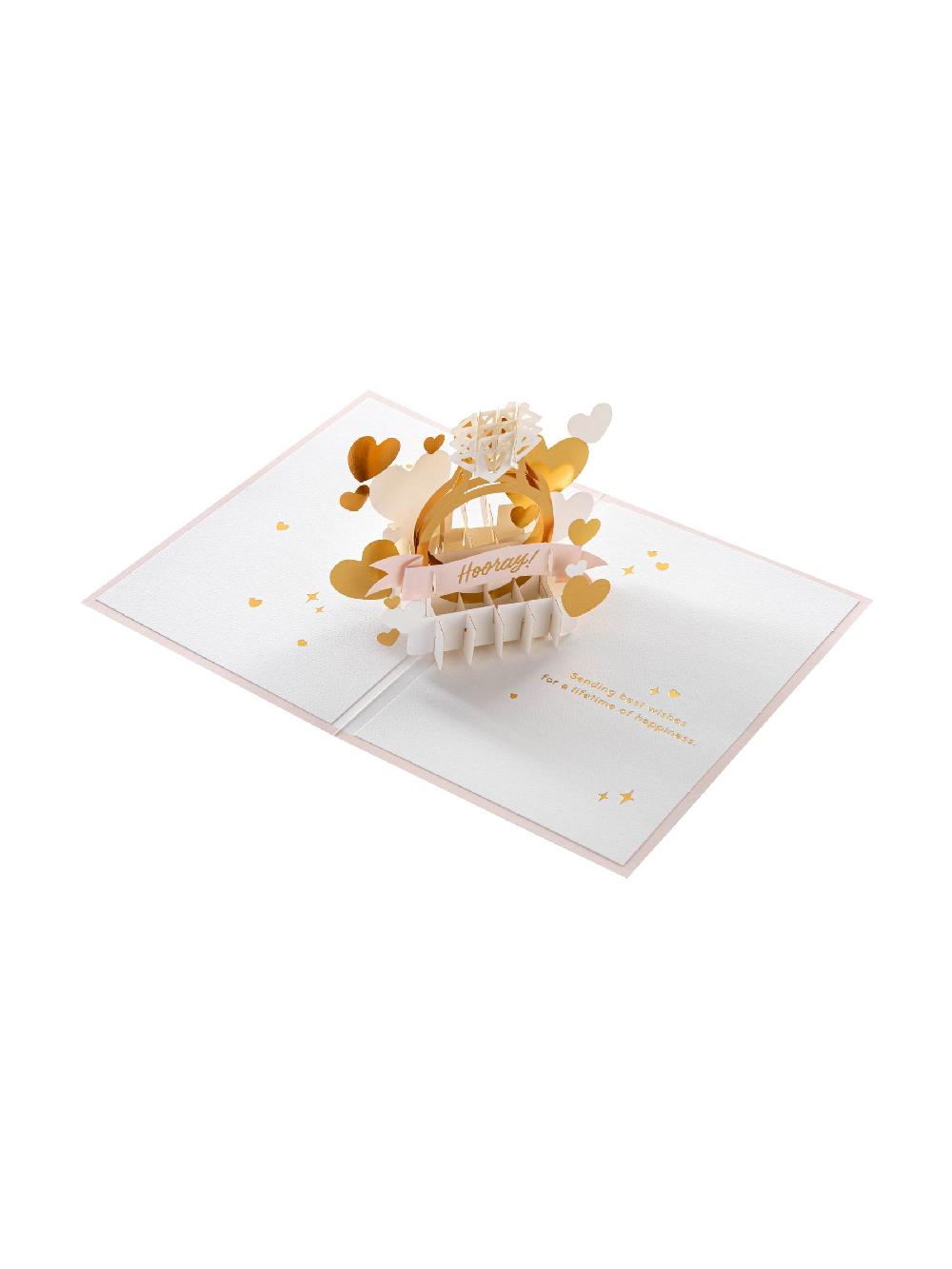 seraphine Hallmark Pink Engagement Card 3D Pop-Up Ring Celebration Design