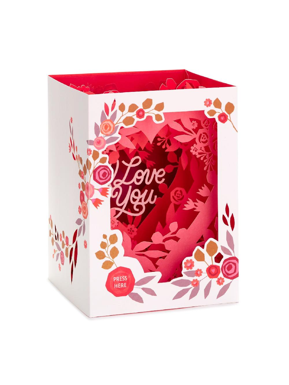 seraphine Hallmark Pink White Music And Light-Up I Love You Valentine's Day Card