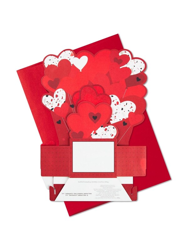 Seraphine Hallmark Red 3D Hearts Musical And Light Up Valentines Card