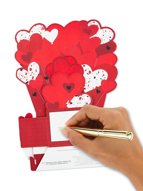 Seraphine Hallmark Red 3D Hearts Musical And Light Up Valentines Card