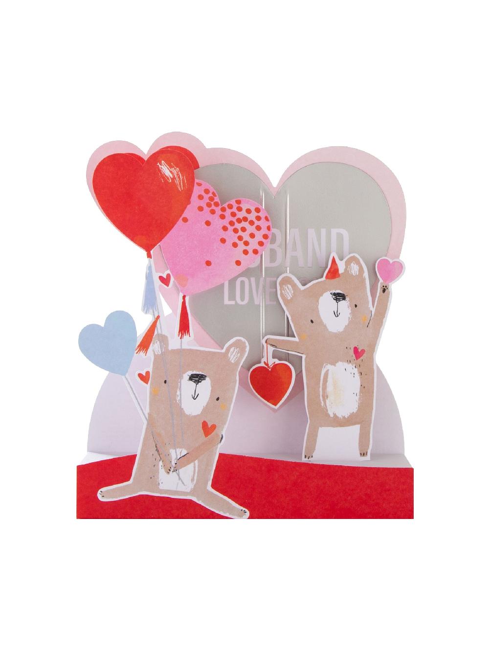 seraphine Hallmark Red Cute Bears 3D Valentine's Day Card for Husband