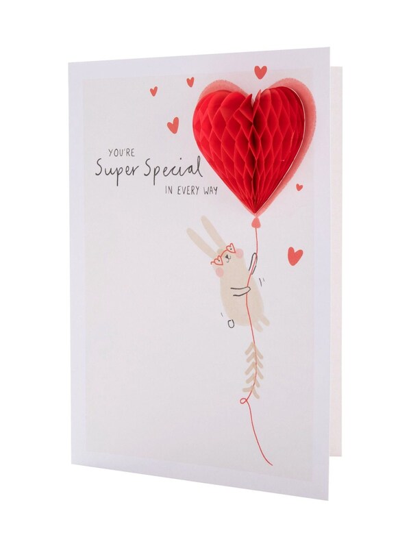 Seraphine Hallmark Red Cute Rabbit Heart Balloon Valentines Card
