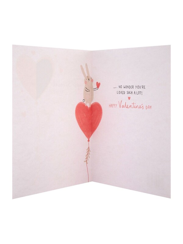 Seraphine Hallmark Red Cute Rabbit Heart Balloon Valentines Card