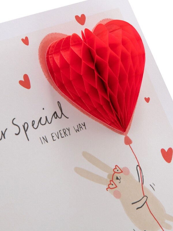 Seraphine Hallmark Red Cute Rabbit Heart Balloon Valentines Card