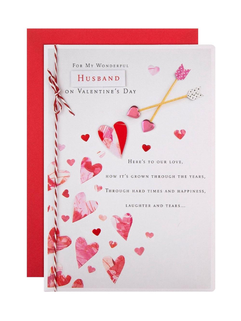 seraphine Hallmark Red Husband Heart and Arrows Valentines Card