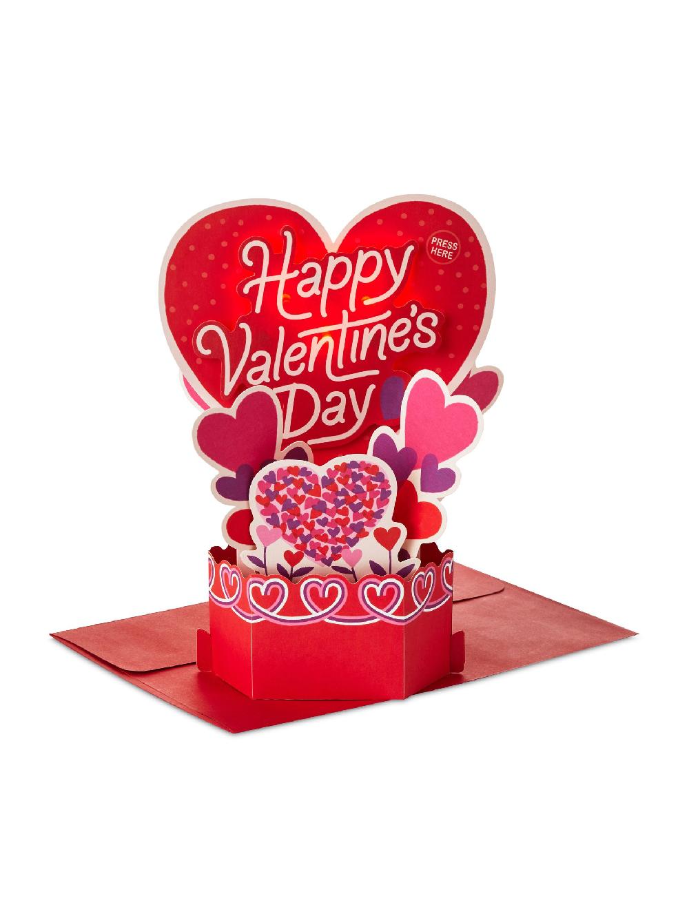 seraphine Hallmark Red Musical And Light-Up 3D Pop-Up Valentine's Card