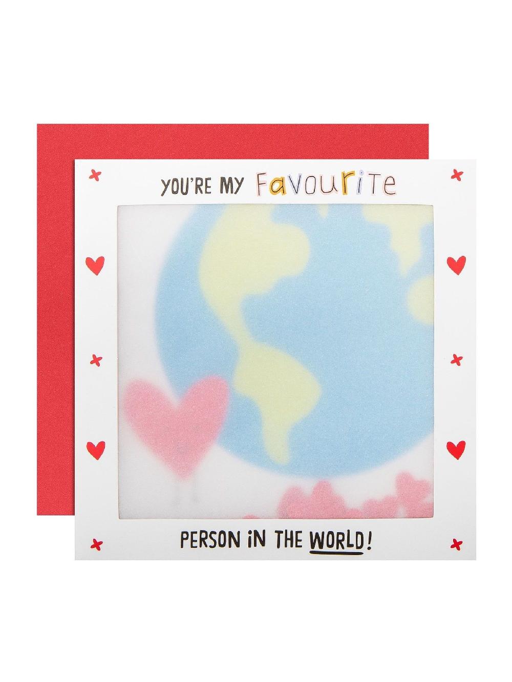seraphine Hallmark Red One I Love Heart and World Valentines Card