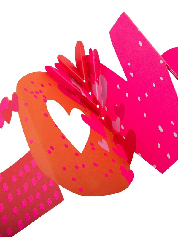 Seraphine Hallmark Red Pop Up 'Love' Banner Valentines Card