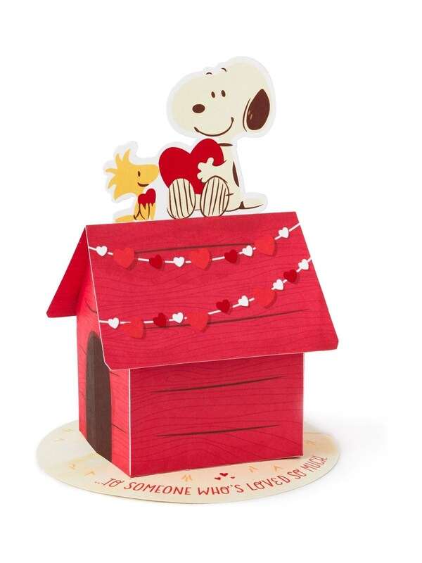 Seraphine Hallmark Red Pop Up PEANUTS Snoopy Valentines Card