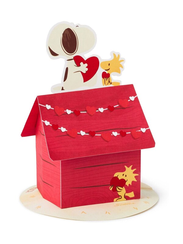Seraphine Hallmark Red Pop Up PEANUTS Snoopy Valentines Card