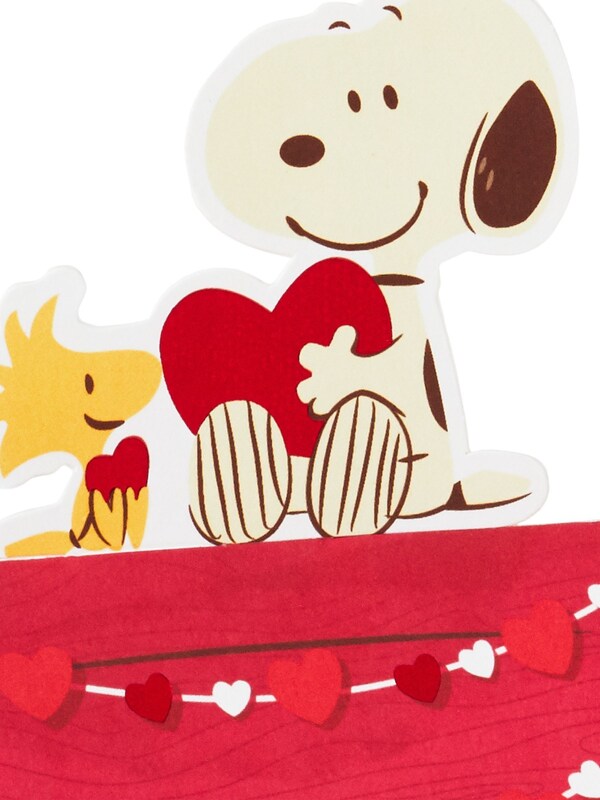 Seraphine Hallmark Red Pop Up PEANUTS Snoopy Valentines Card