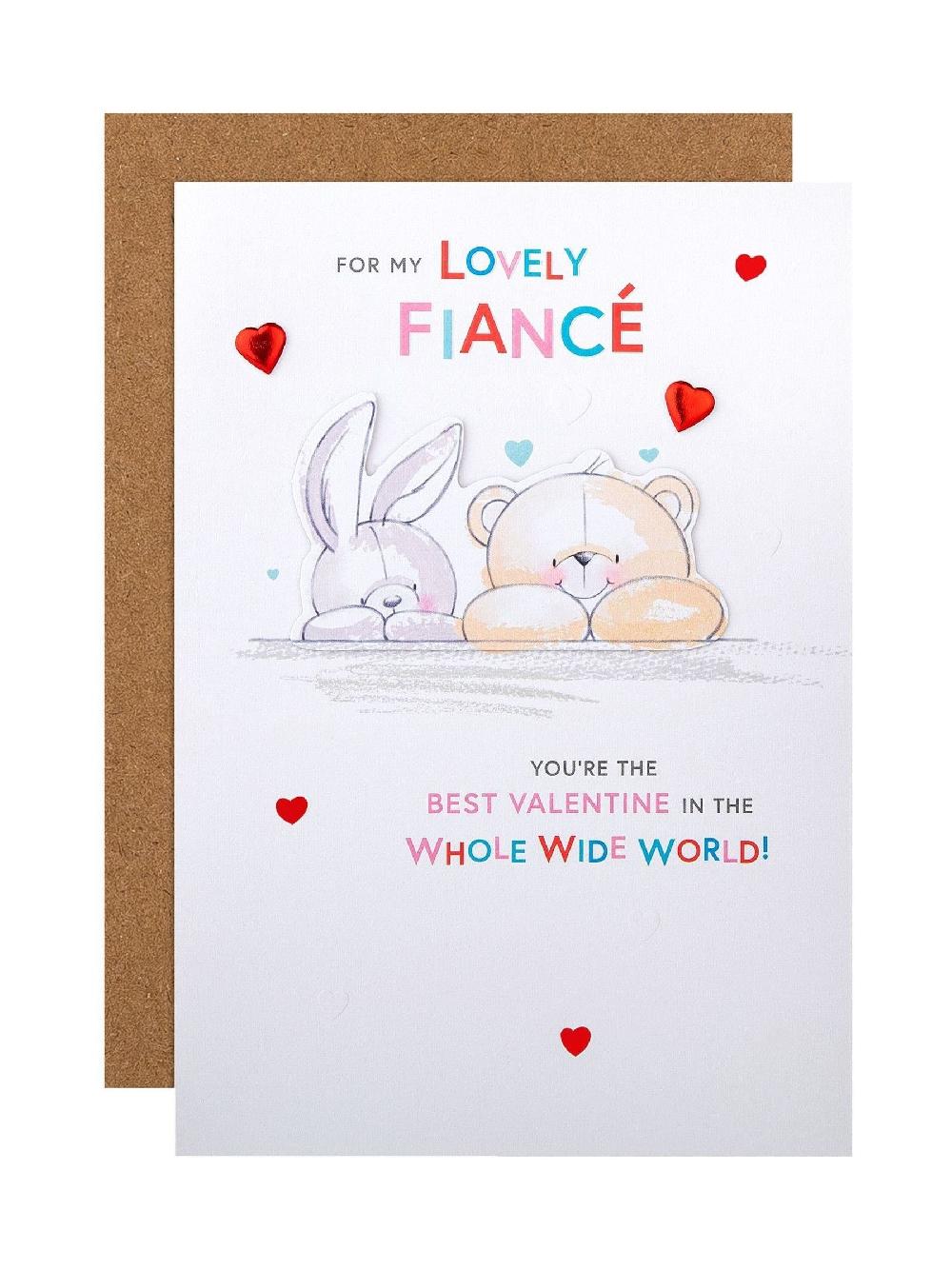 seraphine Hallmark White Fiancé Forever Friends Bear Valentine's Card